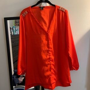 Military style Red Silky Top H&M